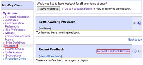 Ebay Review Revision Request