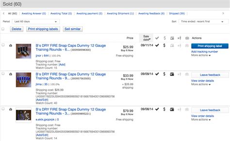 ebay summary page ebay my