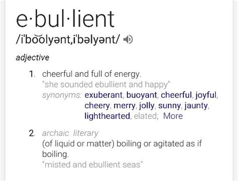 ebullient definition and synonyms