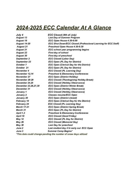 Ecc Calendar Fall 2024