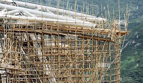 Echafaudage Bambou Chine Utilisations Du Construction, Alimentation