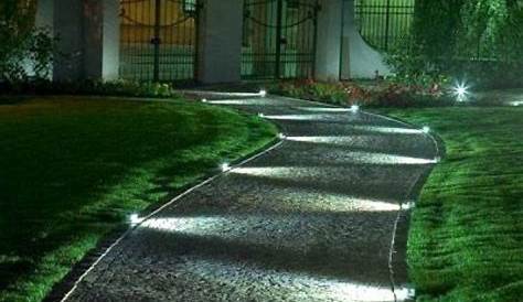 Bordure de jardin en aluminium brut avec éclairage LED