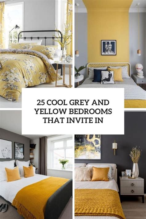 Eclectic Grey and Yellow Bedroom
