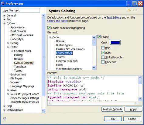 Eclipse Code Editor Color