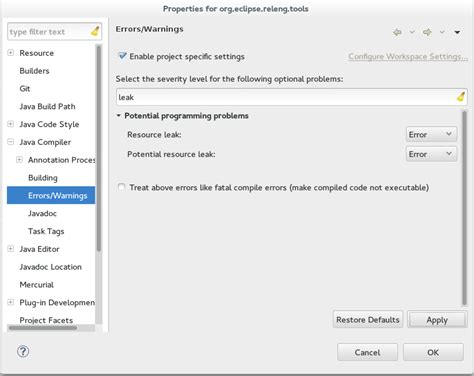 Eclipse Java Memory Leak Detection