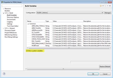 Eclipse System Variables