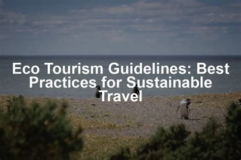 Eco-tourism Guidelines