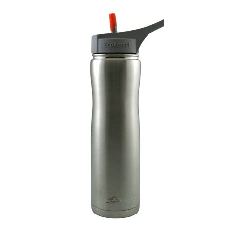 eco vessel summit insulated stainless steel water bottle with flip straw