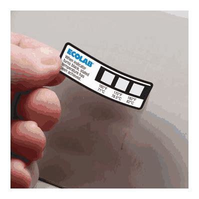 Ecolab Dishwasher Temperature Sensor Label