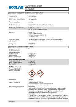 Ecolab Safety Data Sheets