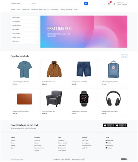 ecommerce website templates bootstrap 5 free