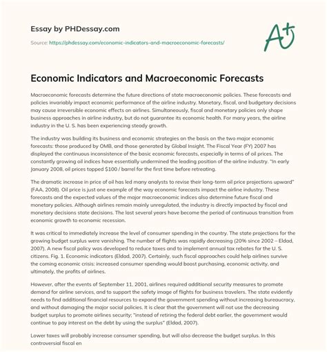 Economic Indicators Essay