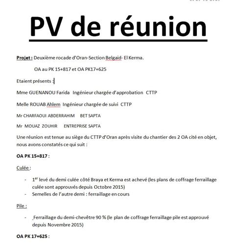 Exemples de pv de de réunions Construction documents, Genies, Modern