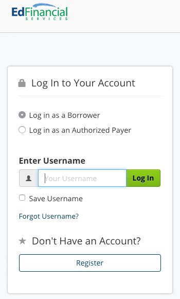 ed financial services student loan login