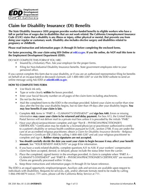 Understanding EDD State Disability: A Guide to California's Disability Benefits Program
