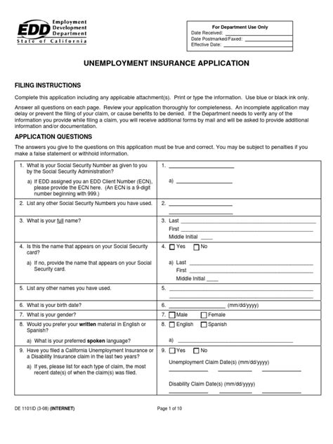 edd unemployment insurance claim