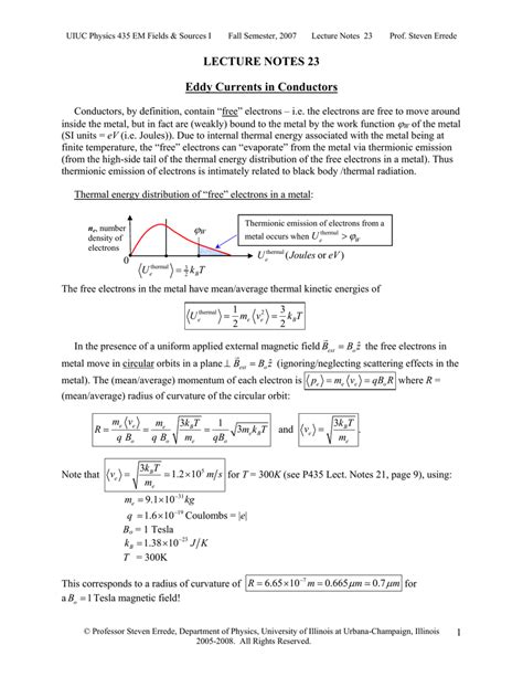 Eddy Current Testing Lecture Notes