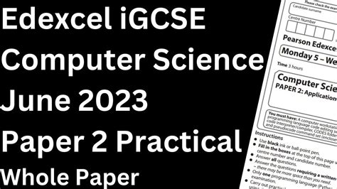 edexcel igcse computer science paper 2 2023