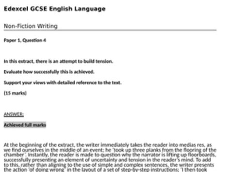 edexcel igcse english language example answers