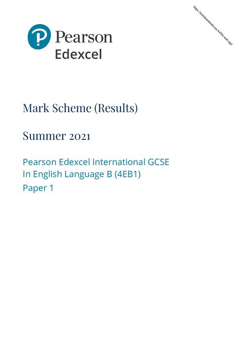 edexcel igcse english language june 2018 mark scheme