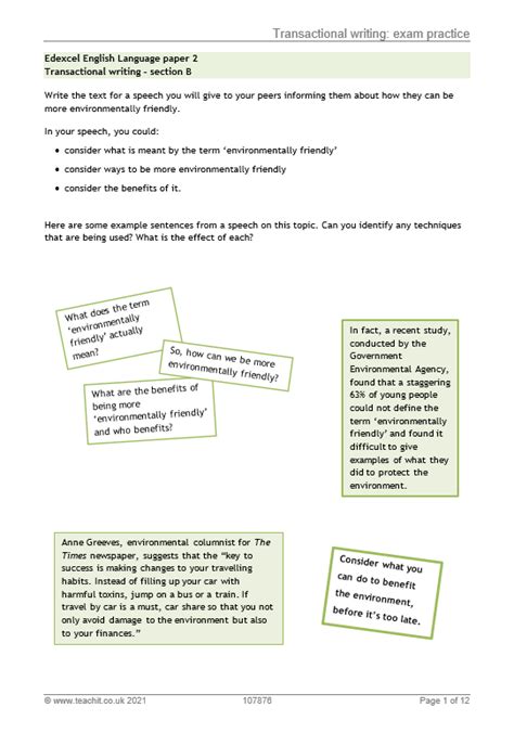 edexcel igcse english language transactional writing text types