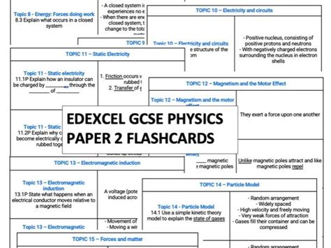 edexcel physics gcse topics