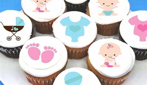 Edible baby fondant cupcake toppers for a newborn and family
