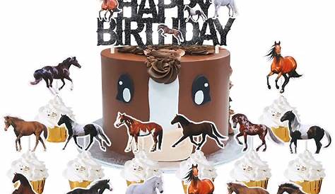 Horses Edible Birthday Cake OR Cupcake Topper – Edible Prints On Cake