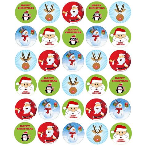 Edible Xmas Cupcake Toppers