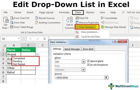 Edit Dropdown in Excel