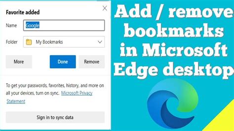 Edit Edge Bookmarks