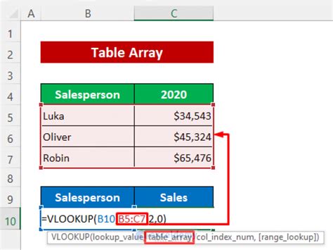 Edit Excel Table Array