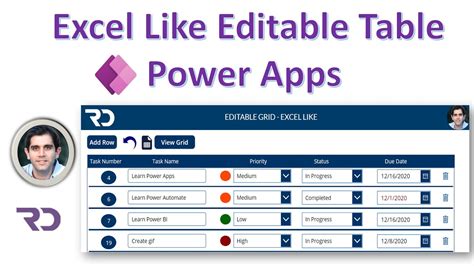 Edit Excel Table In Powerapps