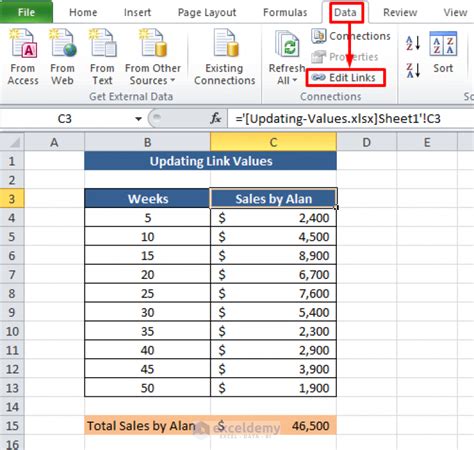 edit links in excel