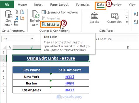 edit links in excel not working