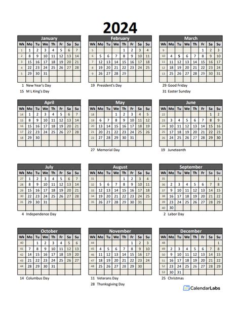 Editable Calendar Template 2024-25