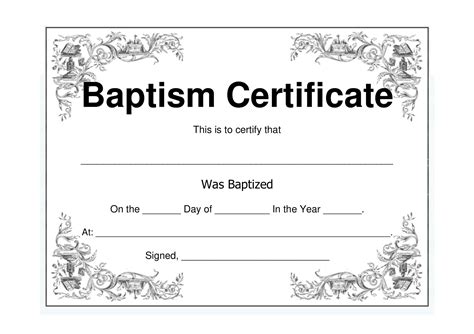 Editable And Printable Baptism Certificates