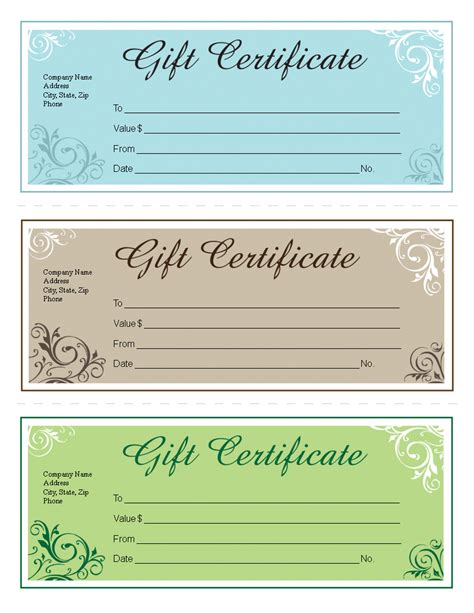 Editable Gift Certificate Template