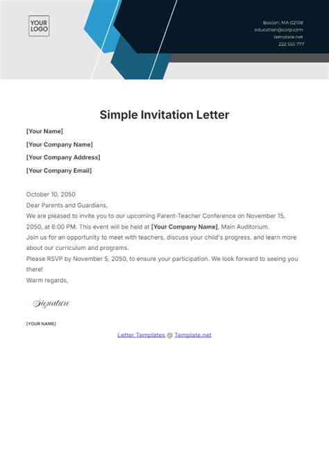 Editable Invitation Letter