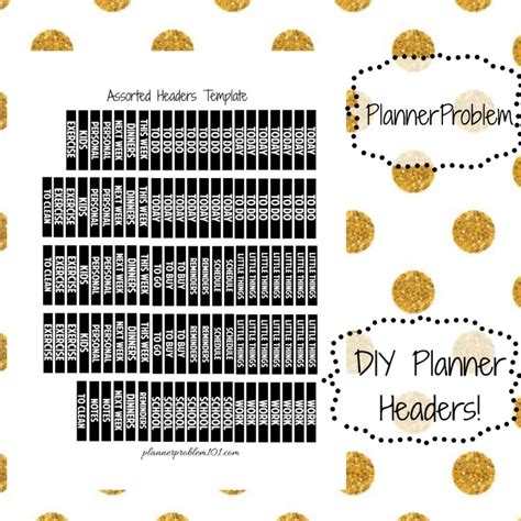 Editable Planner Headers Sticker Printables