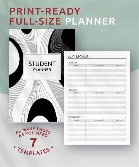 Editable Printable Student Planner