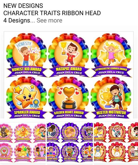 Editable Ribbons For Kindergarten