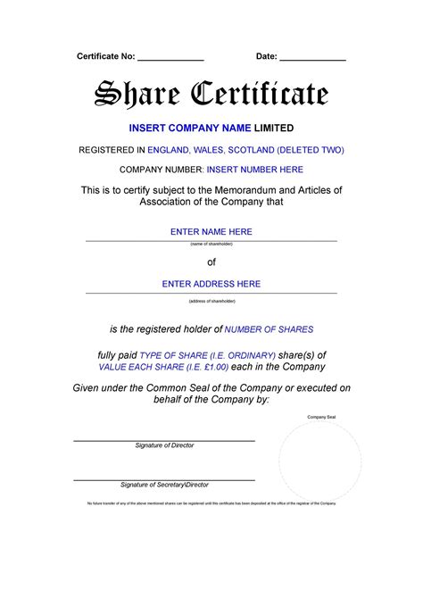 10+ Share Certificate Templates Word, Excel & PDF Templates