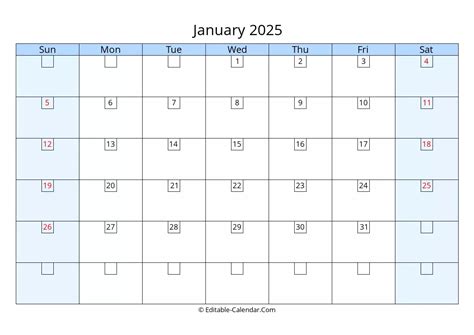 Free January 2025 Wall Calendar Template Edit Online & Download