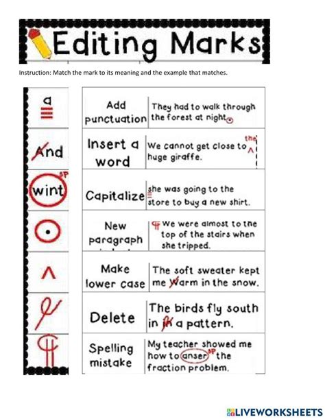 Editing Marks For Writing 3Rd Grade