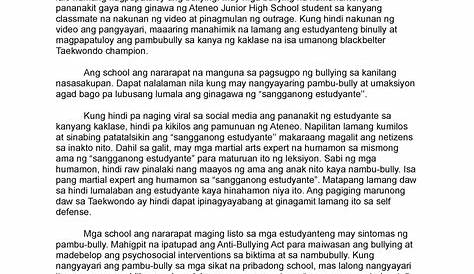 Kaso Ng Bullying Sa Pilipinas Docx Kaso Ng Bullying Sa Pilipinas