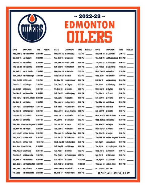 edmonton oilers hockey schedule 2023