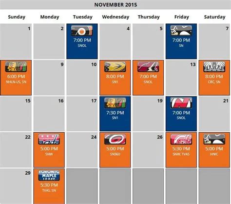 edmonton oilers november schedule
