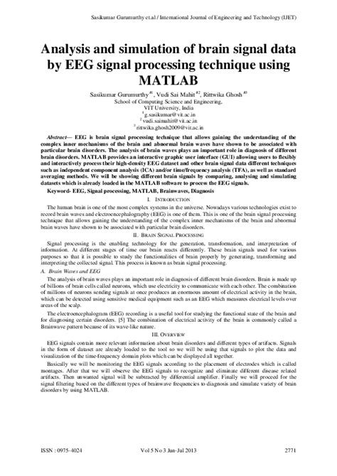 Eeg Signal Processing Using Matlab Pdf