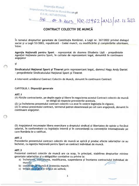 Efecte contract colectiv de munca